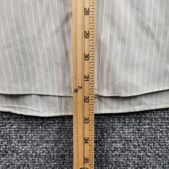 Ermenegildo Zegna Size 16 Striped Gray Long Sleeve Button Up Shirt Woven Cotton - Picture 12 of 16